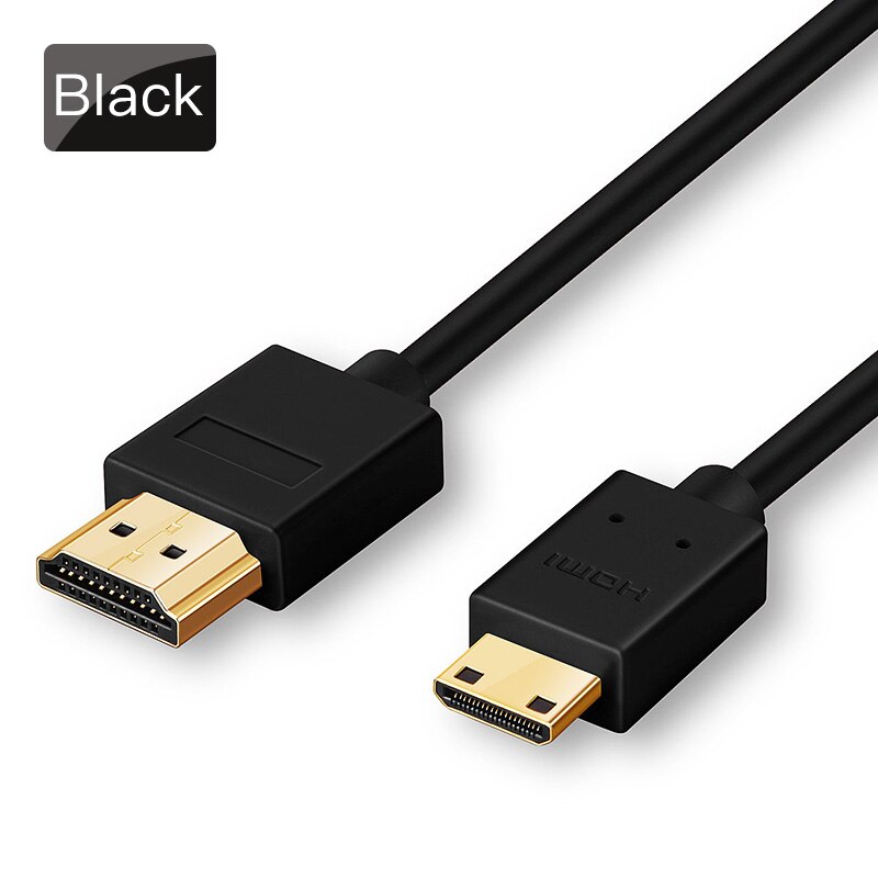 Lungfish Flat Mini cavo compatibile HDMI 4K 3D 1080P ad alta velocità per monitor per videocamera proiettore notebook TV: Round line black / 1m