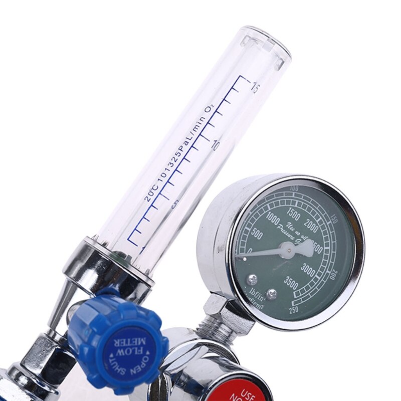 Oxygen Flow Meter Oxygen Flowmeter Pressure Gauge Oxygen Pressure Regulator 0-10L/min G5/8 for Elderly