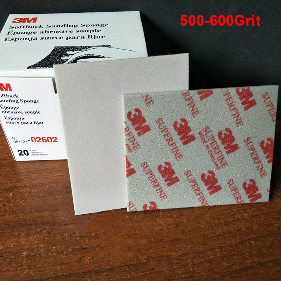 Papel de lija de esponja 3M, lijado y pulido de la carcasa de plástico hasta papel de lija 1200-1500/800-1000/500-600, grano 026000260102602