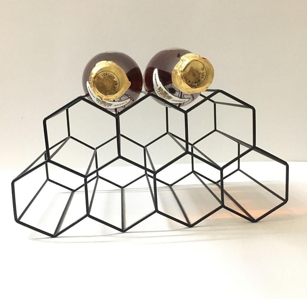 Honeycomb Wine Rack Modern Style Metal Wine Wine Ornaments Storage Rack Cooler Iron Wrought