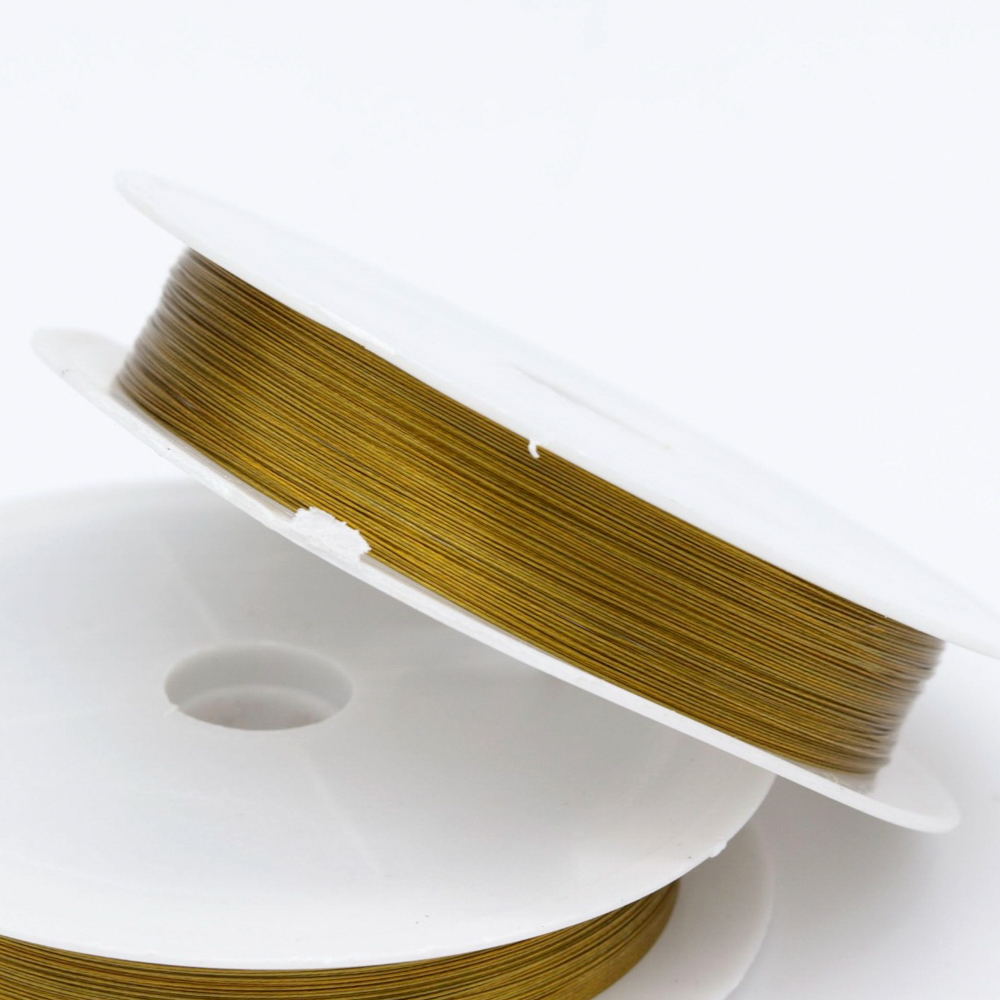 0,3–0,8 mm Gold/Silber, farbbeständig, starke Linie, Edelstahldraht, Tigerschwanz, Perlendraht für sterben Schmuckherstellung