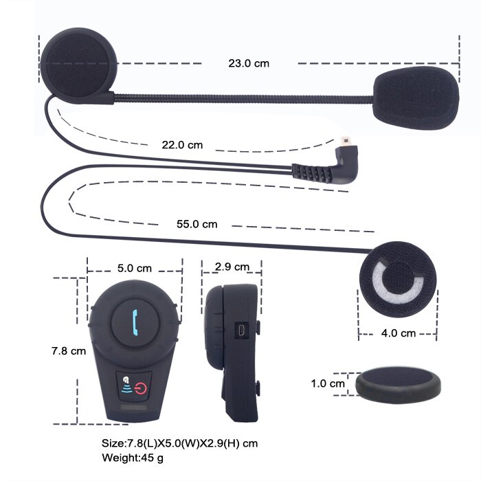FreedConn motorcycle helmet bluetooth intercom helmet bluetooth headset BT Interphone intercomunicador moto FM Radio