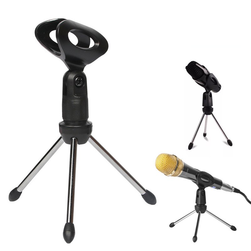Trépied pliable pour Microphone Live, hauteur réglable, Support Portable en métal pour Table de bureau