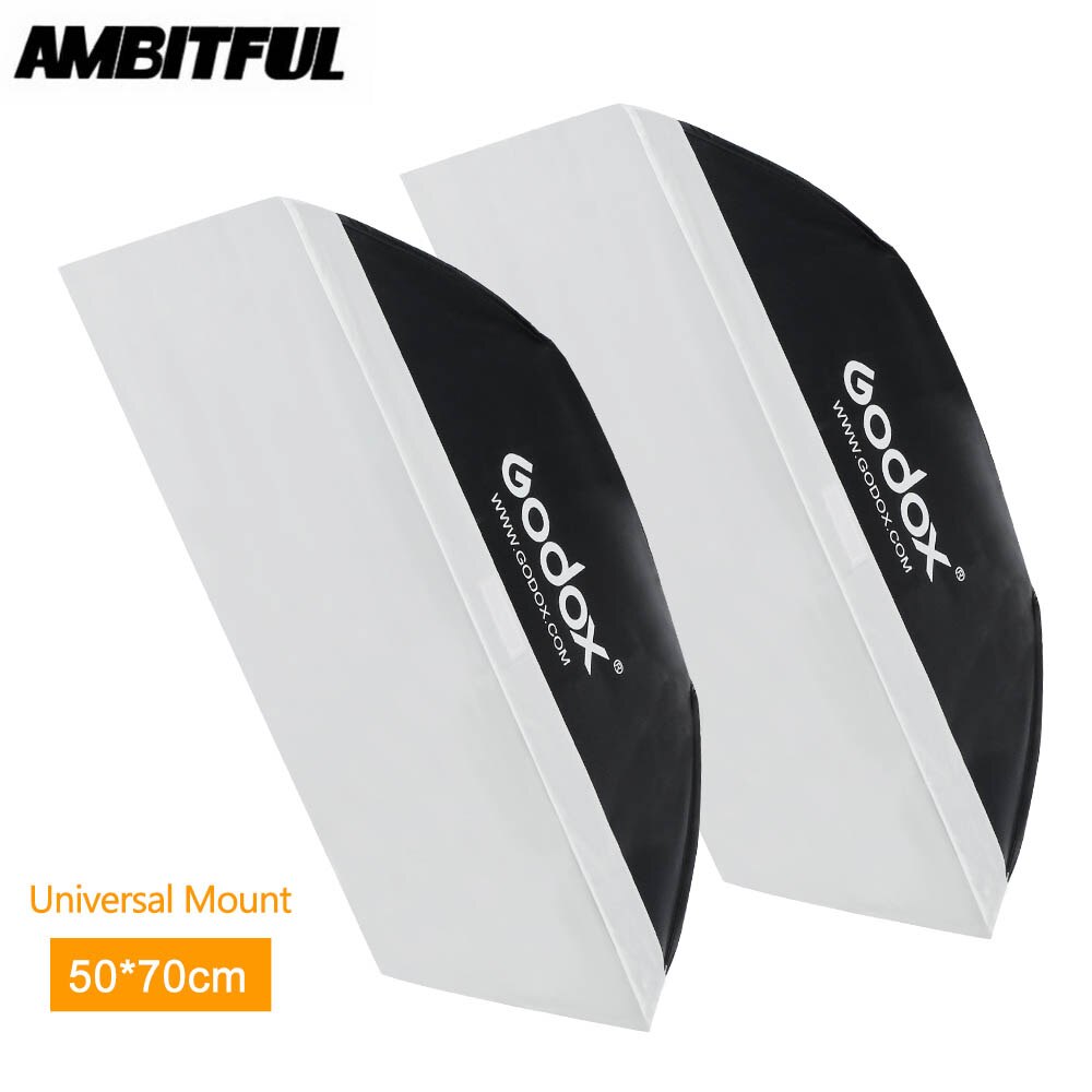 2pcs Godox 20"x27" / 50x70cm Photo Studio Softbox Soft Box with Universal Mount for E250 E300 K-150A K-180A Studio Flash Strobe