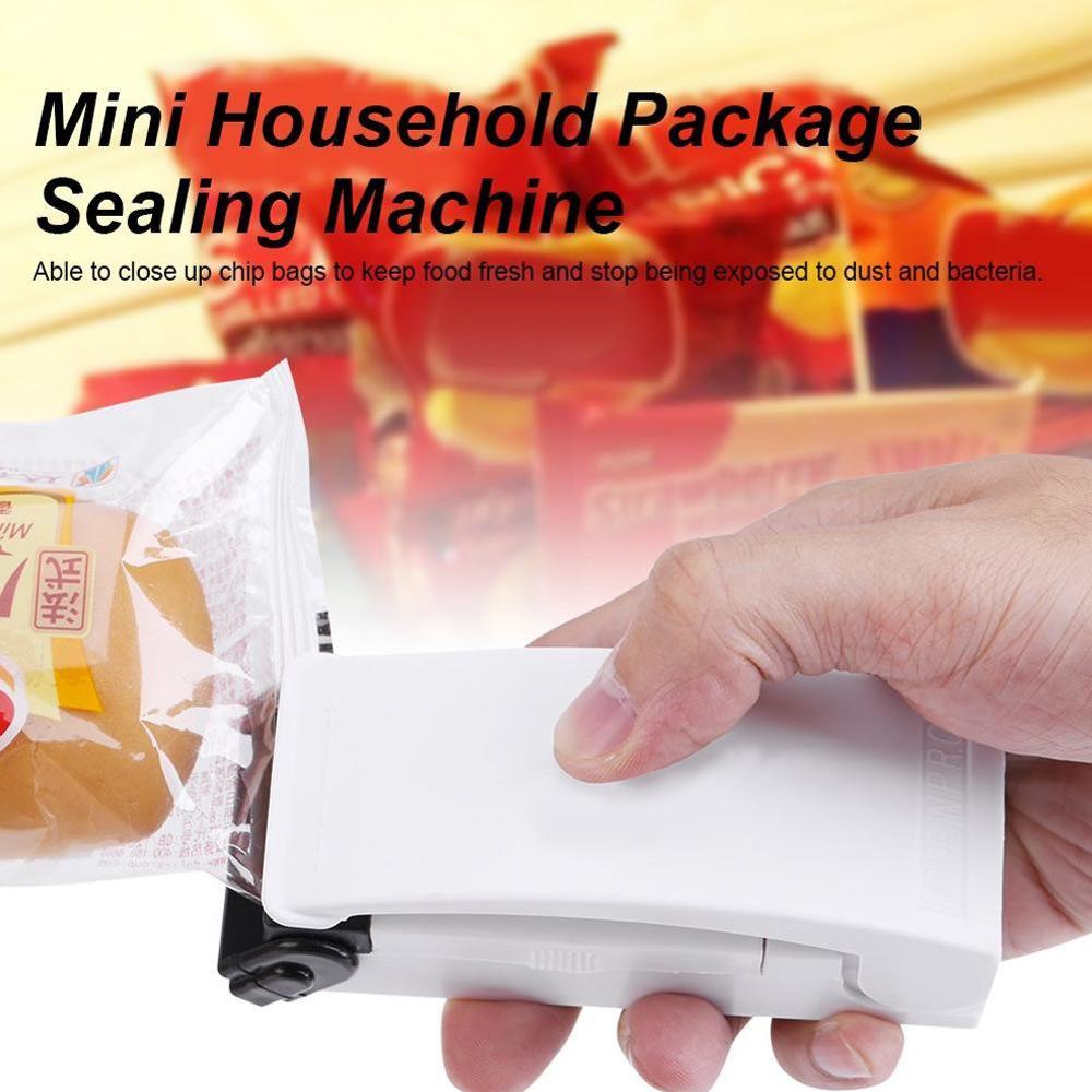 Mini husholdningsforseglingsmaskine lille husholdningsforseglingspose mad plastmaskine maskine håndtryksforseglingspose  g6 q 3