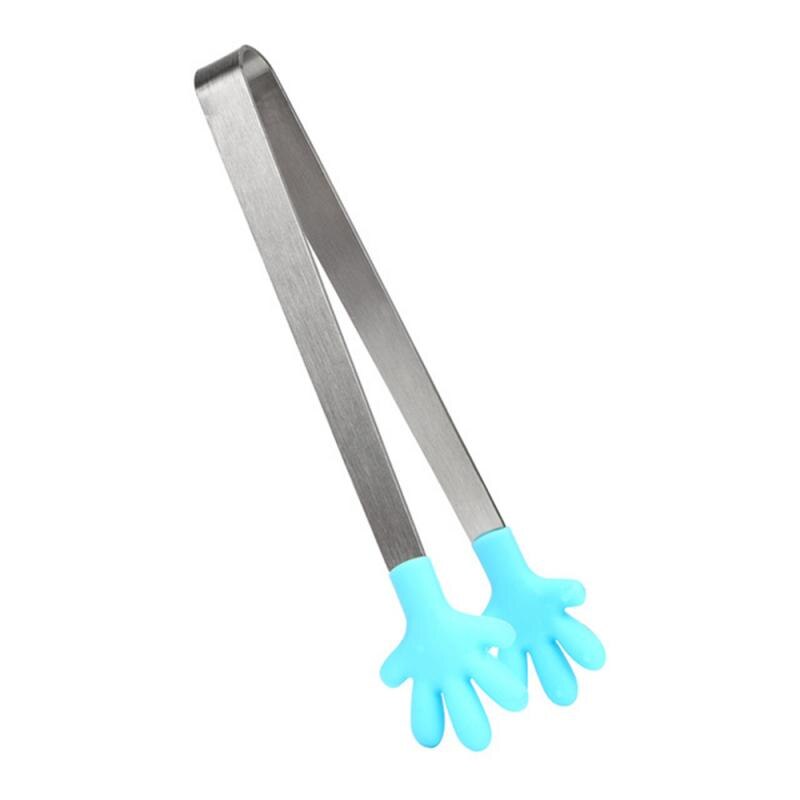 petit palmier alimentaire BBQ salade Toast pinces gâteau pâtisserie pince outil de cuisine outils de cuisson Mini Silicone alimentaire pince: Blue