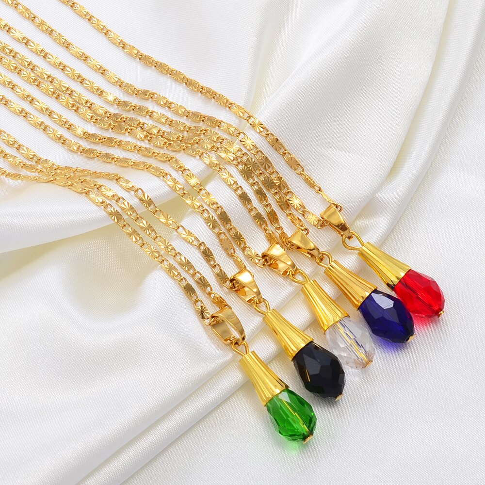 Anniyo Hawaiian Multiple Colour Ball Pendant Necklaces for Women Girls Crystal Jewelry Guam Micronesia Chuuk Pohnpei #256006