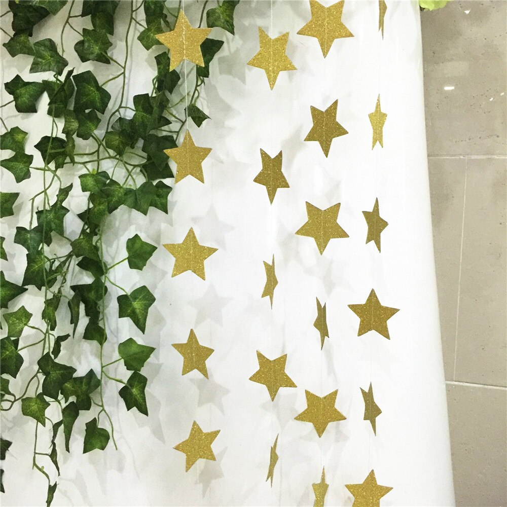 2M Papier Guirlande Star Shape String Banners Baby Shower Meisjes Bunting Opknoping Papier Gelukkige Verjaardag Wedding Party Home Decoration