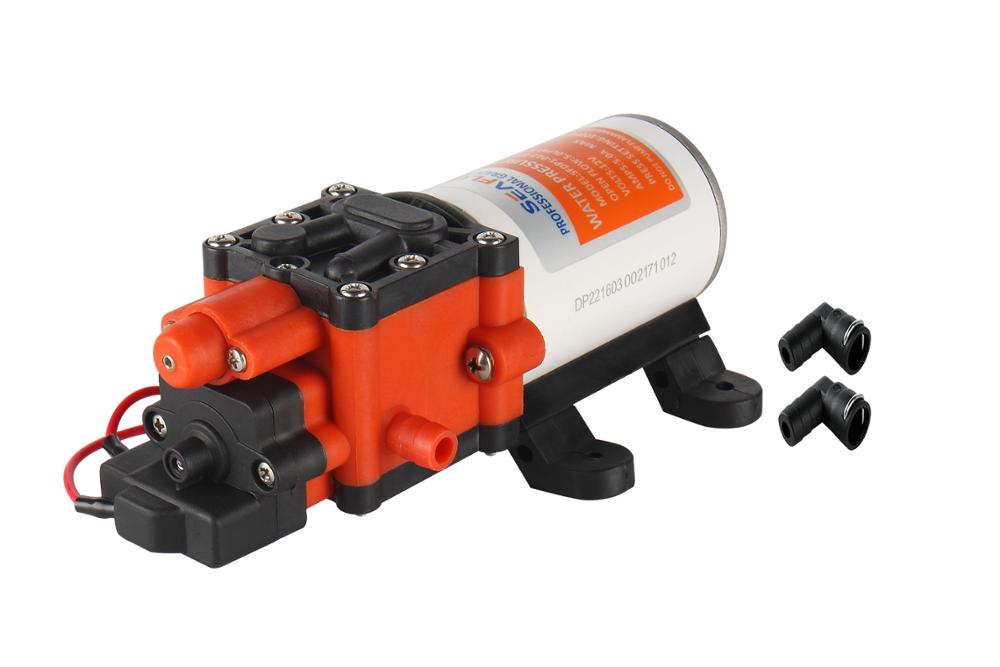 Seaflo 12 v dc motor liten högtrycksvattenpump 100 psi 1.3 gpm membranpumpdelar för