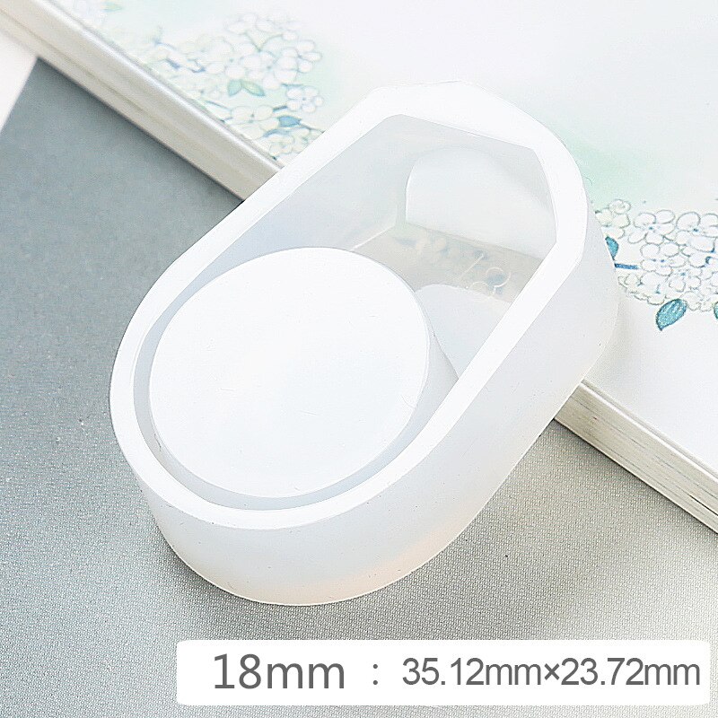 Anel Fazer Jóias Molde de Silicone Transparente Secas Flor Resina Artesanato Decorativo DIY Anel Fazendo Resina Epóxi Molde de Silicone: 18MM
