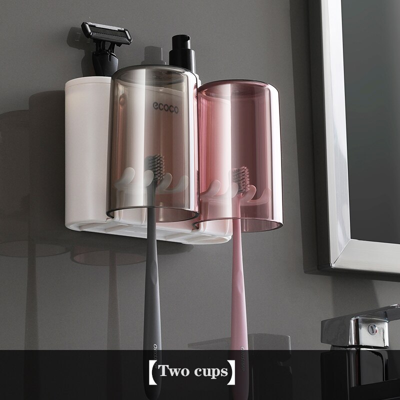 Wall Mount Automatic Toothpaste Dispenser Bathroom Accessories Set Toothpaste Squeezer Dispenser Bathroom Toothbrush Holder Tool: Package1