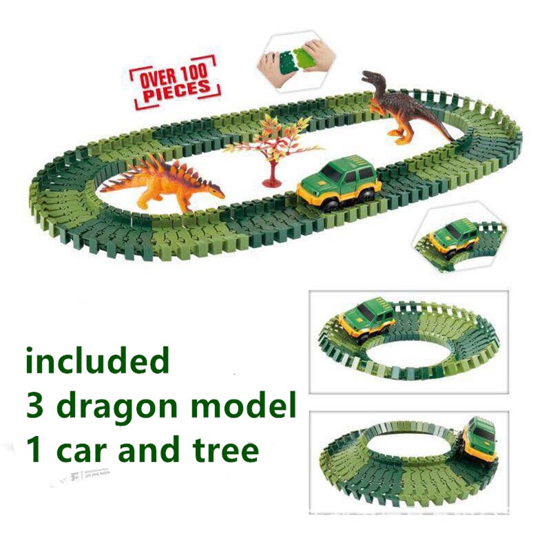 Montieren DIY eisenbahn straße flexible track spielzeug eisenbahn flex rennen tracks set 96/144/192/240PCS schiene autos spielzeug für kinder: 100pcs dragon a