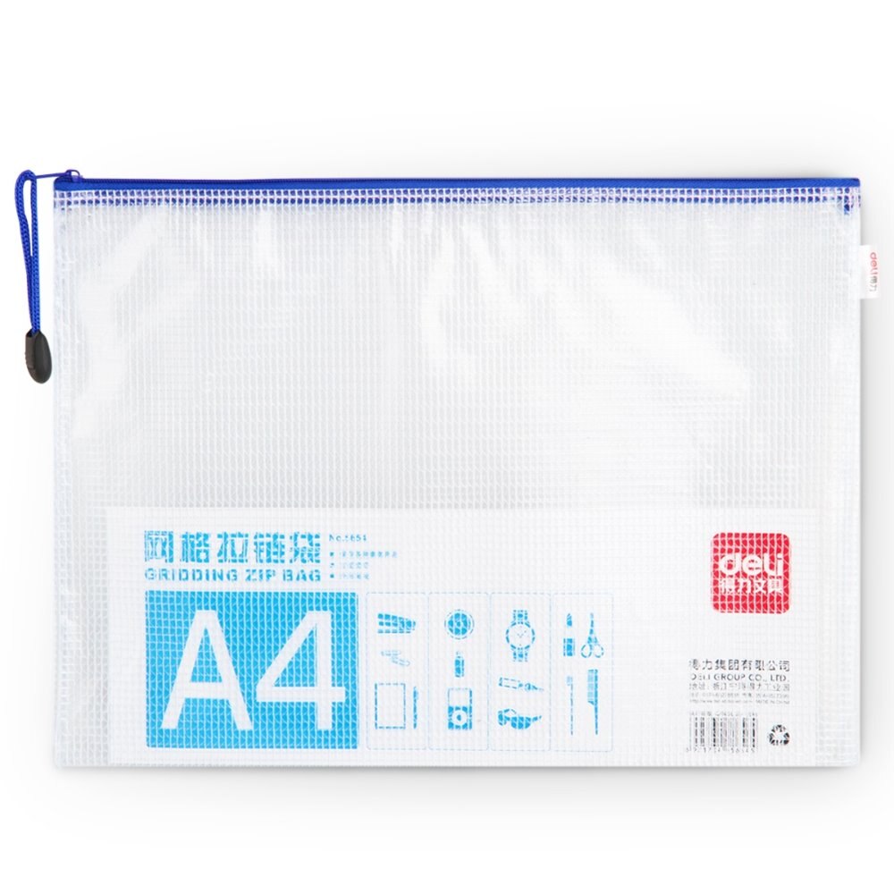 5 pcs/lot Papel A4 fichier dossier papeterie Document sac école & bureau fournitures étanche Document dossier Deli 5654