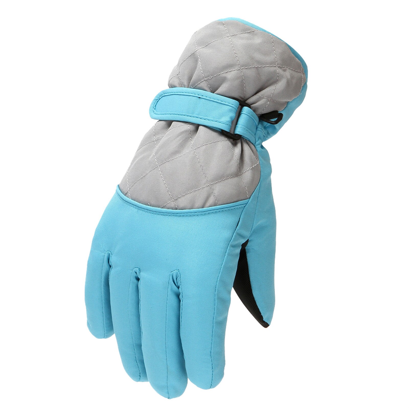 Girls Boys Waterproof Warm Gloves Winter Ski Gloves Snow Kids Windproof Skiing Snowboard Gloves Riding Gloves: Light blue 