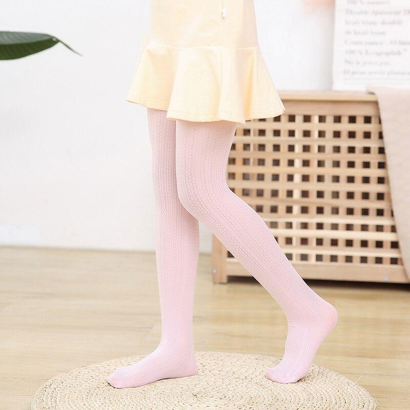 Girls' wave pattern velvet pantyhose summer thin white stockings leggings spring and autumn exercise special dance socks