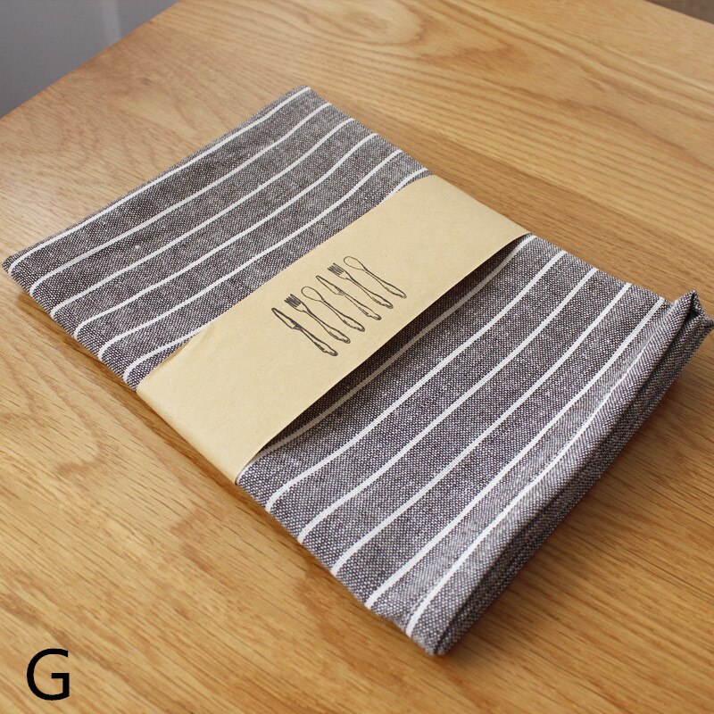 Japanse stijl katoenen linnen polyester placemats vierkante stoffen gestreepte servetten handdoeken eettafel bord mat onderzetters 1pc: G / 60 x 40cm