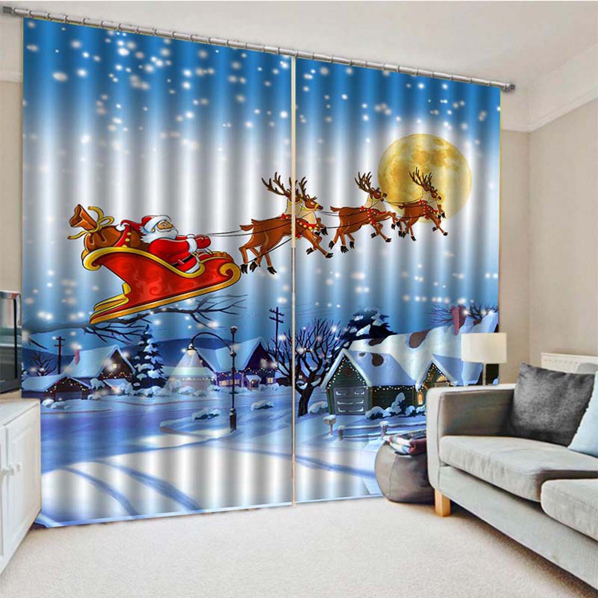 85 x 200cm juletæppe vindue stue gardiner dørtæppe julemanden gardin gardin hjemhængende dekoration: Type 3