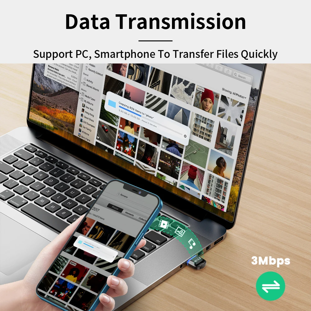 5.3 Bluetooth USB Adapter for Desktop Laptop Dongle Bluetooth 5.0 Receiver for Speaker Mouse Keyboard Music Audio Transmitter