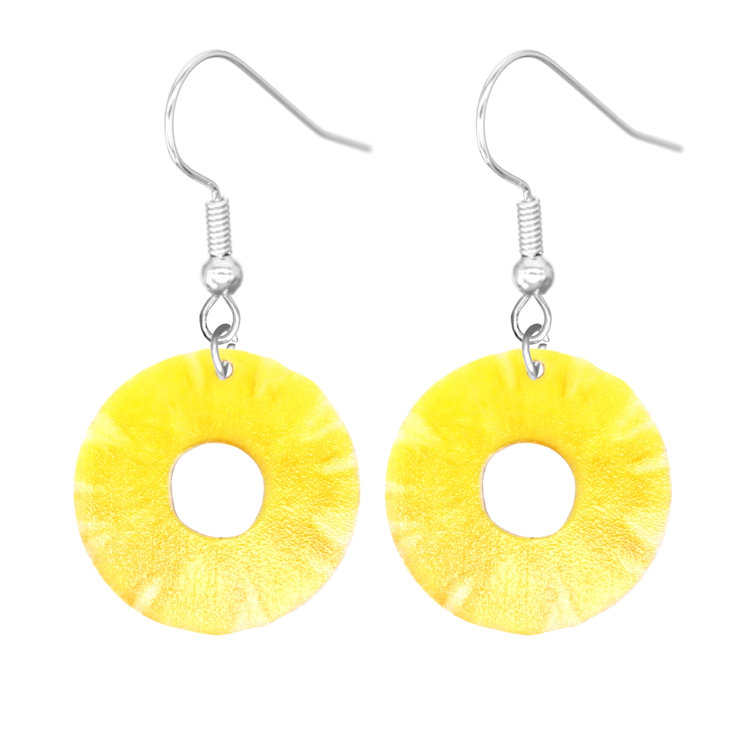 Løg æble tomat jordbær vandmelon mandarin ananas agurk skive dingle øreringe sød stil trendy kvinde: Sort krom