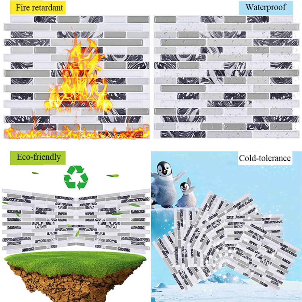 3D Self Adhesive Wall Tiles Clever Tiles Glitter Mosaic stickers aesthetic home decor for kitchen Living room bedroom wallpaper