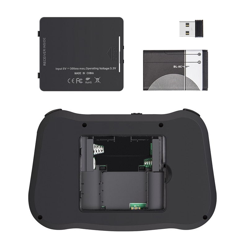 Mini I8 wireless keyboard air mouse flying squirrel 2.4G with touchpad tri-color backlight-Russian, Spanish,English Optional