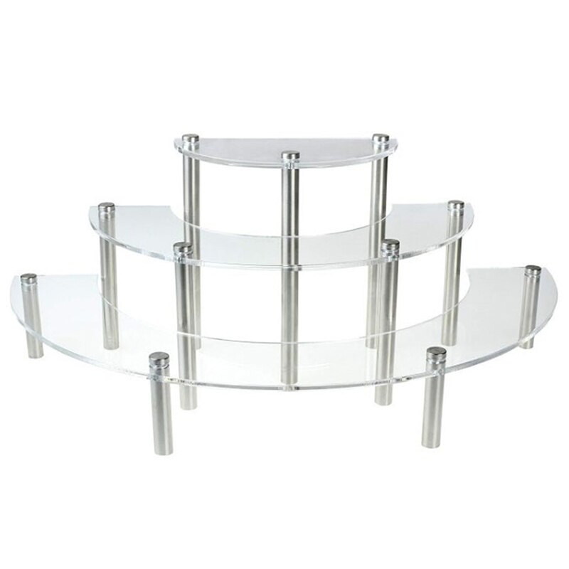 3-Tier Clear Acrylic Semicircle Round Cupcake Dessert Display Stand