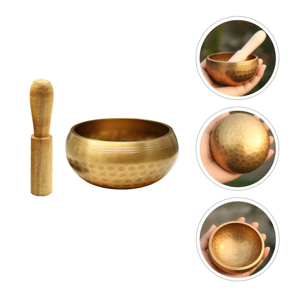 1 set of Copper Singing Bowl Manual Tapping Craft Unique Meditation Music Bowl: Default Title