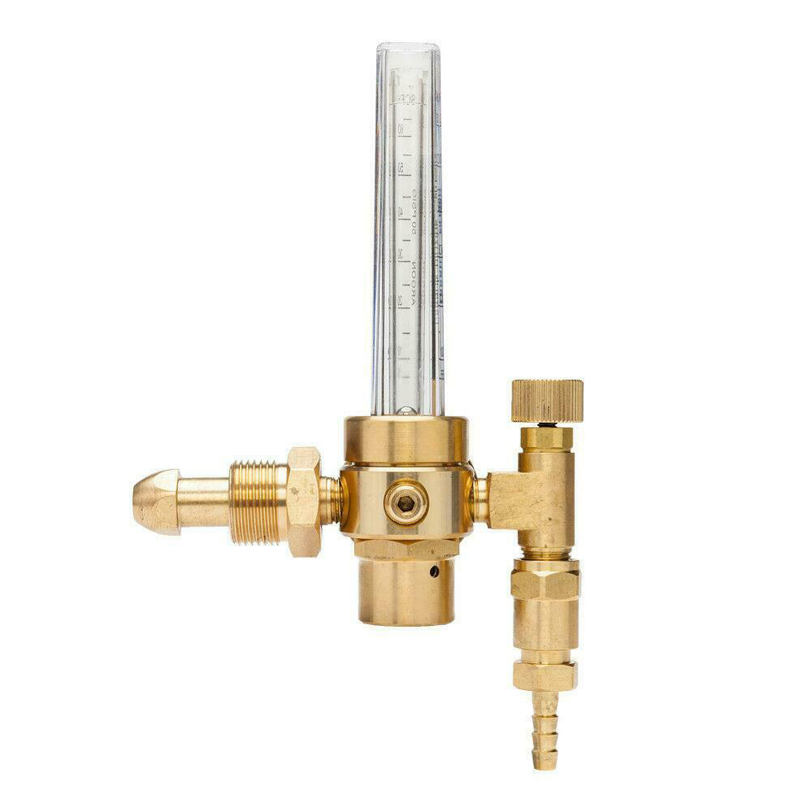 Argon Regulator Pressure Reducer 0-25LPM Flow Meter Regulator Mig Tig Flowmeter 3500PSI Gauge