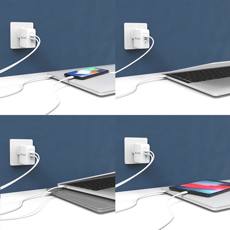 USB C Dual 100W GaN Ladegerät - 2 Ports - PD Schnellladung für MacBook, iPad, iPhone, Samsung