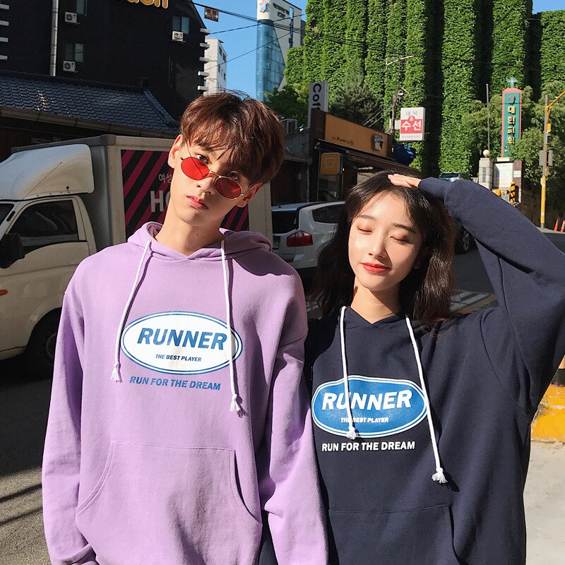 Outdoor Spring Autumn hip hop loose pullover teenagers joggers street hoodies men boys letter printed coat