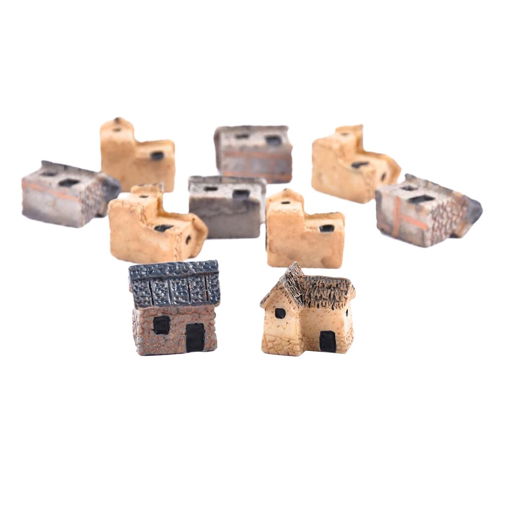 10 Vinatge House Miniature Fairy Garden Craft DIY Micro Landscape Home Decor