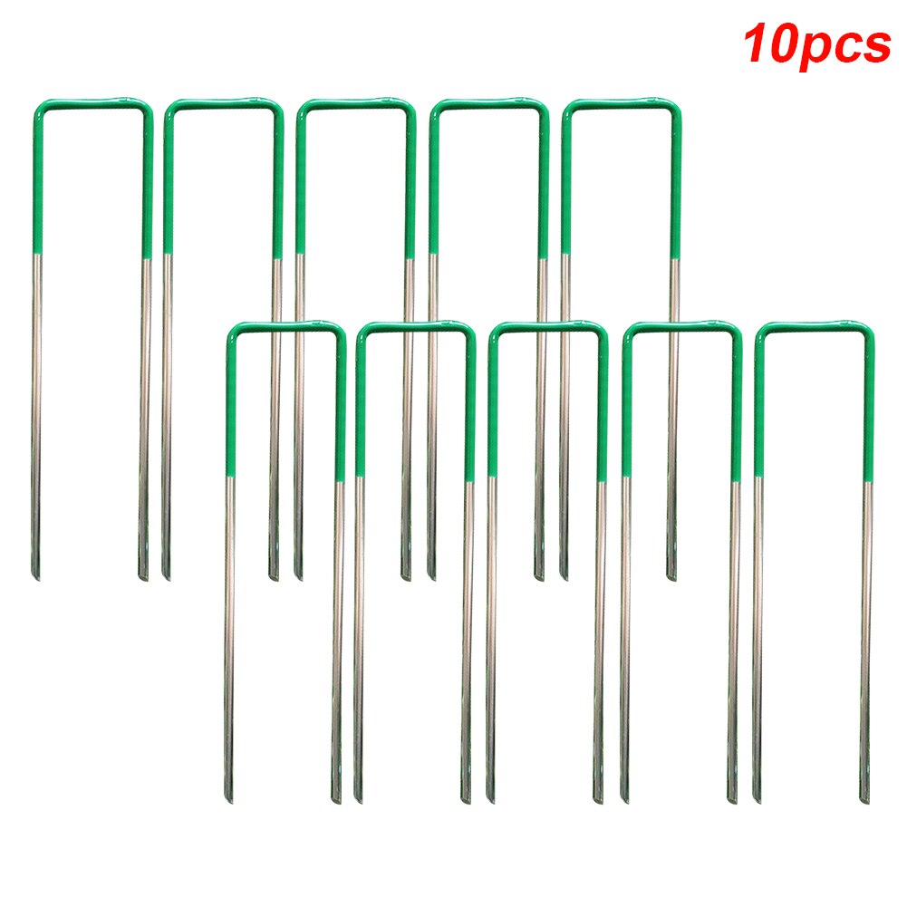 10pcs Anti Rust Bevelled Ends Tool Artificial Turf Pin Fastener Penetrate Fixed Pegs Reusable Heat Resistance U Shape Garden