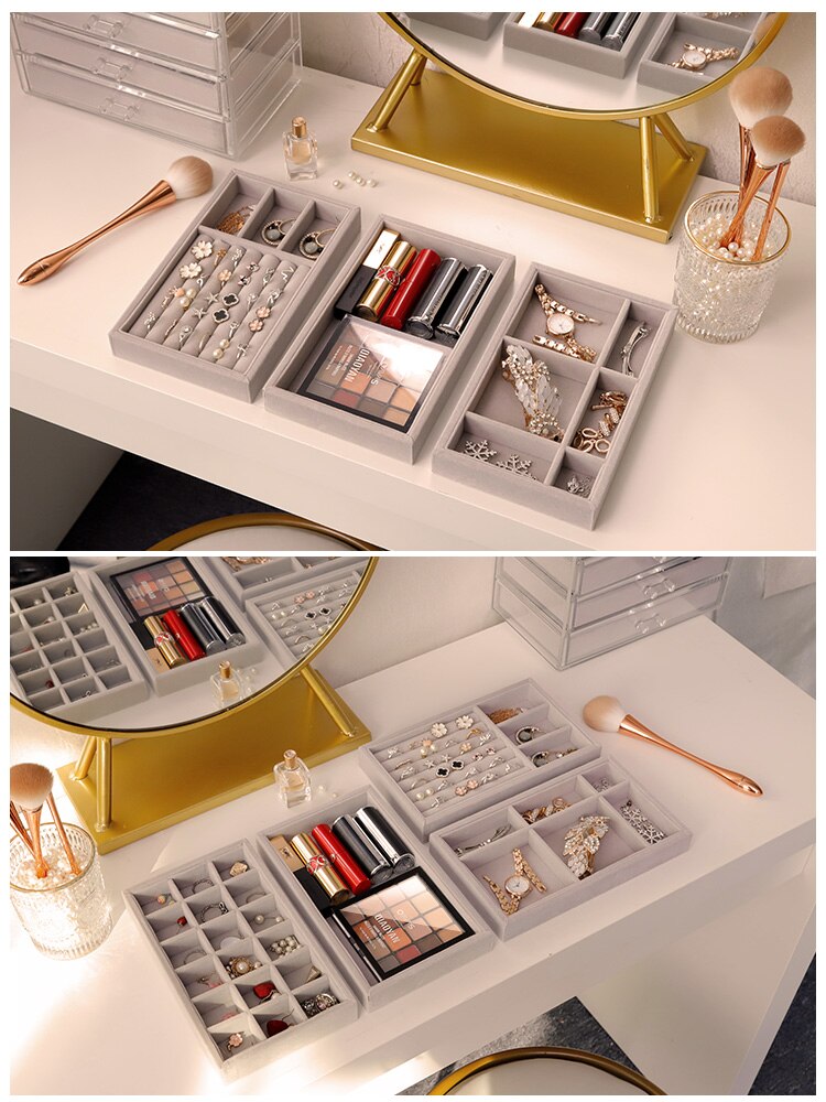Drawer Jewelry Display Storage Tray Jewellery Organizer Box Earrings Holder Rings Packaging Watch Necklace Stand