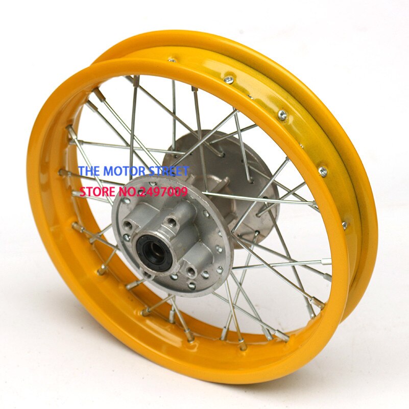 newest Dirt bike Rear Wheel 12mm Axle 1.85-18" Inch alloy Rim for KAYO BSE Apollo OEM PIT PRO IRBIS Pit Bike Spare Parts: yellow