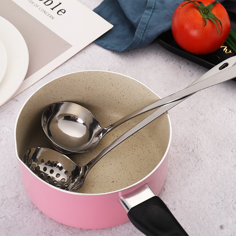 Thicken Stainless Steel Soup Ladle Pot Spoon Colander Cookware Rice Dinner Kitchen Spoon Tool For Sauce, Soup, Broth, Gravy