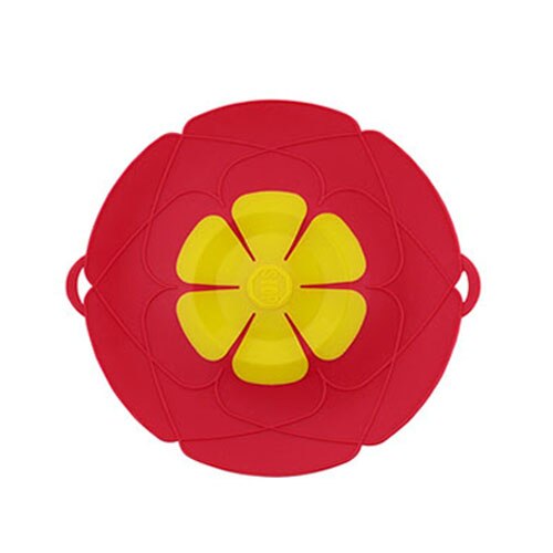 Deckel Für Pfanne Silikon deckel verschütten Stopper Abdeckung Für Topf Pfanne Küche Zubehör Kochen Werkzeuge Blume Kochgeschirr Küche Zubehör: B-rot