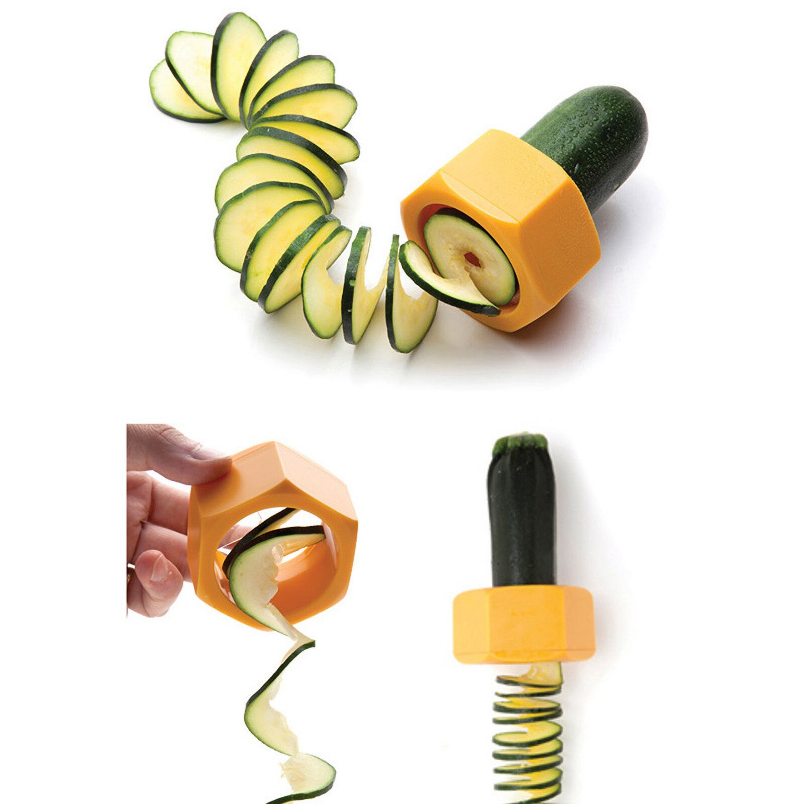 2pc Spiral Cucumber Cutter Lazy Vegetable Cutter Kitchen Artifact Vegetable Fruit Spiral Slicer Salad Tools Kitchen Cutter