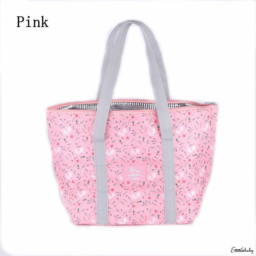 Limite 100 pour les femmes enfants hommes isolé toile boîte fourre-tout sac thermique refroidisseur alimentaire sacs à déjeuner: Rose