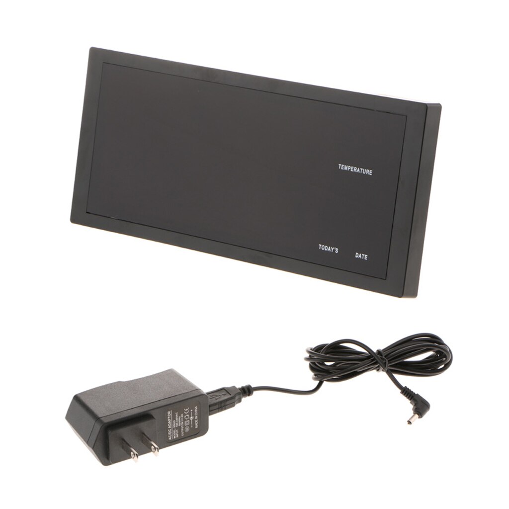 Large Digital LED Wall Clock Temperature Date Fold Out Stand US Standard