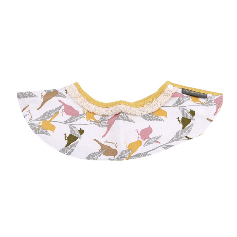 Baby Slabbertjes - 28cm Diameter - Cartoon Patroon - Katoen - Unisex Voedingsschort: Geel