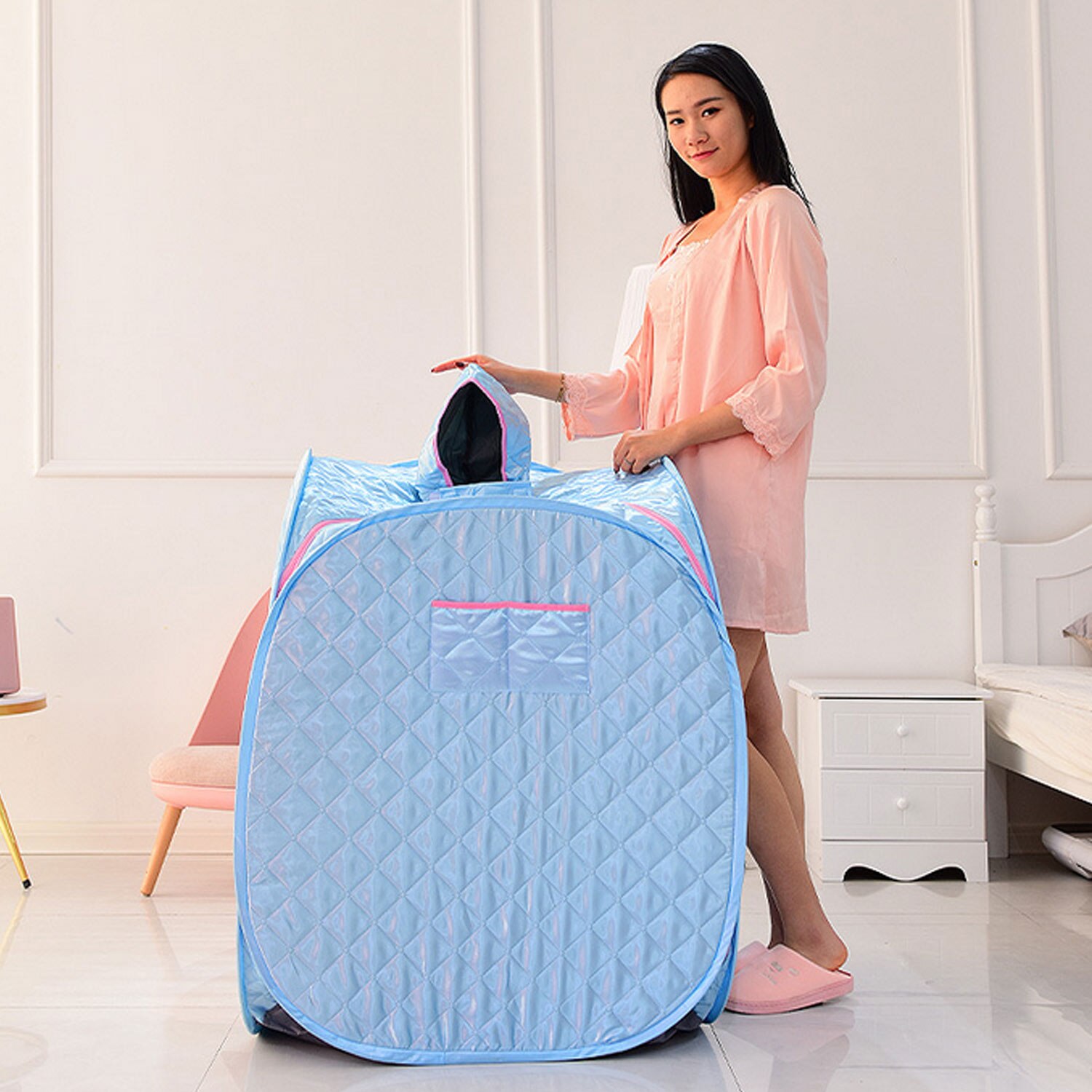 tragbar Falten Dampf Sauna Spa Zimmer Zelt ohne Dampfer kostenlos Schiff Pro eins Person oder zwei Menschen Gewicht Verlust voll Karosserie abnehmen: eins Person Blau