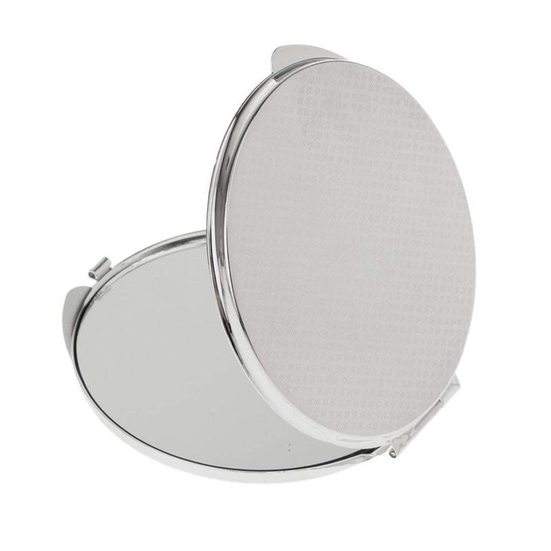 Foldable pocket mirror Cosmetics Compact Makeup Mirror - Silver