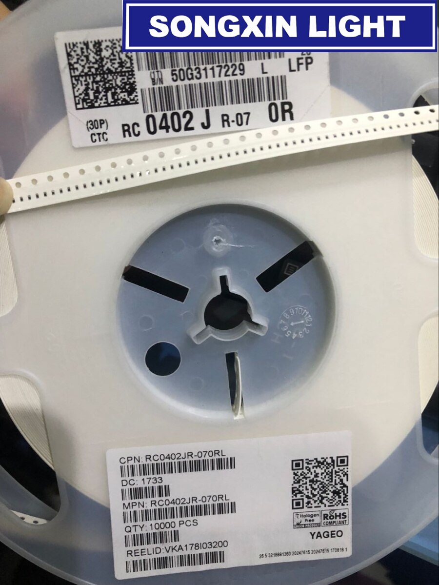 1000pcs 0402 0 ohm 5% Resistor 1005 0R Chip resistor