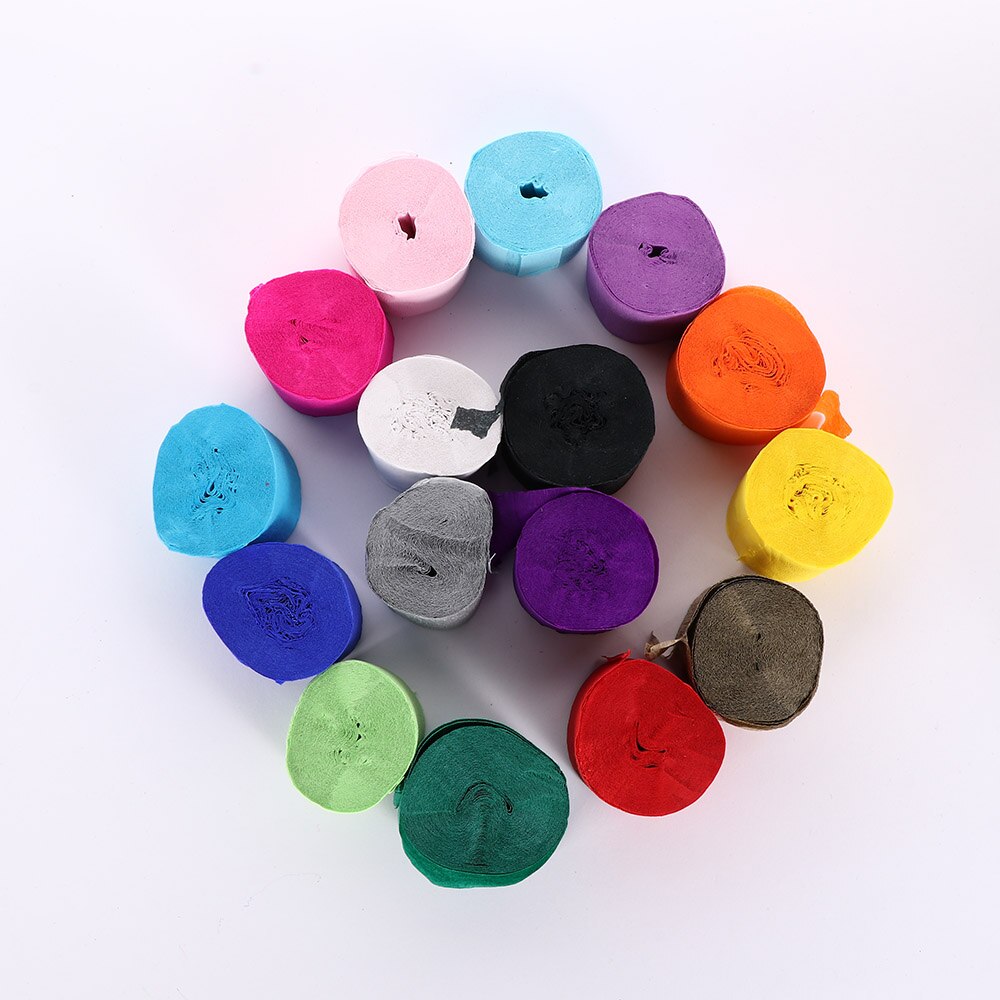 3.5cm*10m Crinkled Crepe Paper Flower Wrapping DIY Scrapbooking Craft for Birthday Party Festival Christmas Decoration