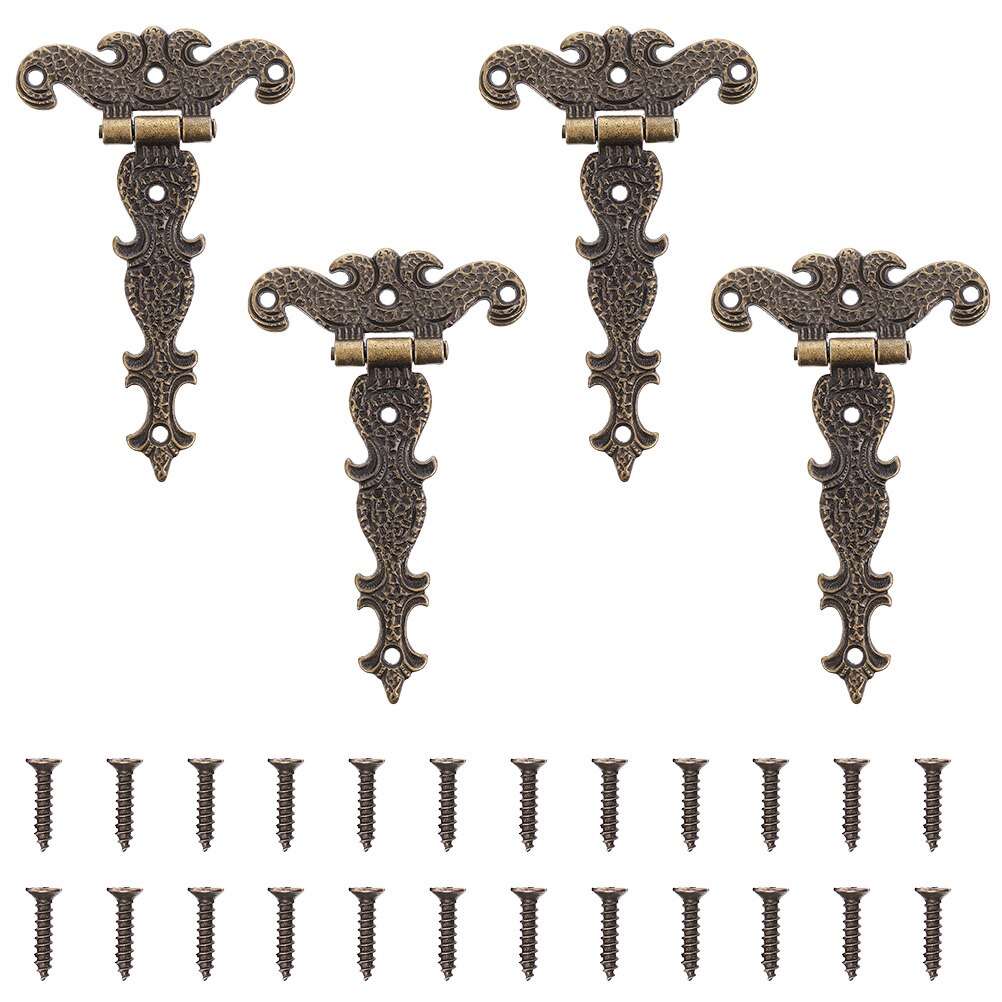 Bisagra Vintage para muebles del hogar, correa para puerta, 4 piezas