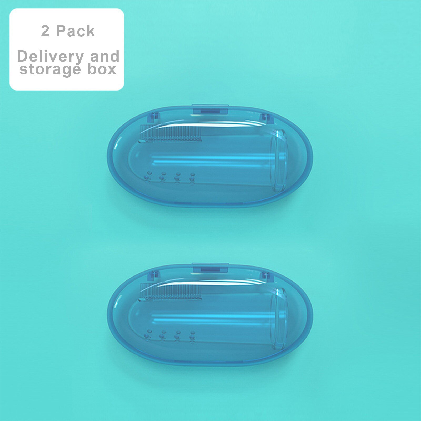 Baby Toothbrush Portable Multifunctional Silicone Toothbrush with Storage Box for Baby Girls and Boys: Blue 2pc