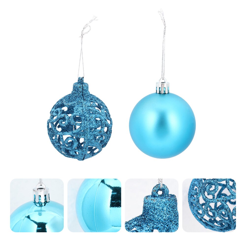 6Pcs Christmas Ball Hanging Ball Decor Party Hanging Pendant Decorative Ball for Mall Home Tree Garden