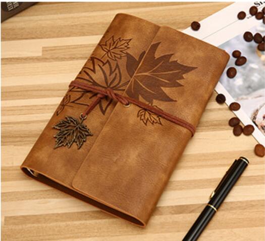 Carnet de voyage Vintage en cuir PU A5 A6 A7, carnet de notes Kraft vierge, carnet de croquis, Journal intime, papeterie fournitures scolaires et de bureau: Light Brown / A6 185X125MM
