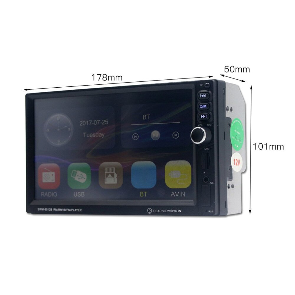7-Inch Large Display Screen Car DVD with Camera Brake Prompt Vehicle Music Player Support Bluetooth Mini TF Card