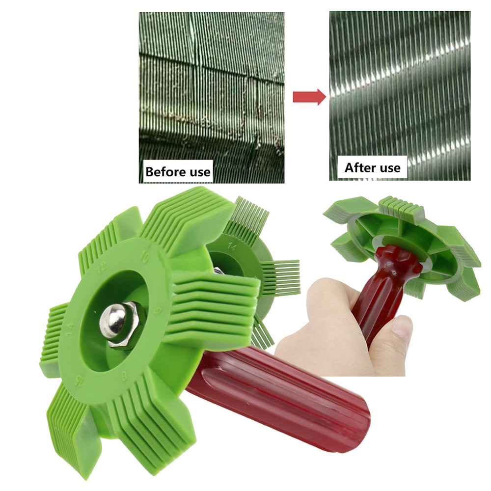 Car A/C Condenser Radiator Evaporator Fin Straightener Coil Comb Plastic Handle Universal Cleaner Tool For Auto Cooling System